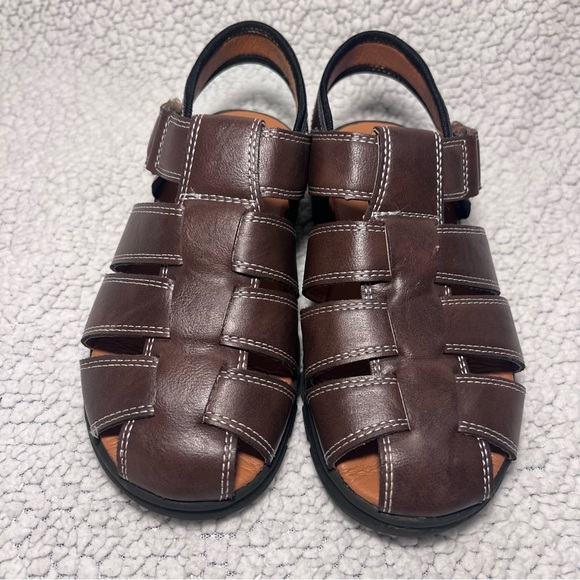 Little Kid Jaxon Fisherman Brown Sandals boys size 1 - Picture 6 of 15